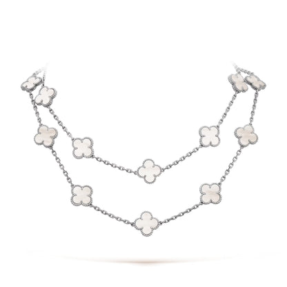 Belle Vante Necklace 20 Motifs Mother-Of-Peal 18K White Gold