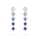 Palmyre 1-Row Earrings in 18K White Gold with Diamonds and Sapphires