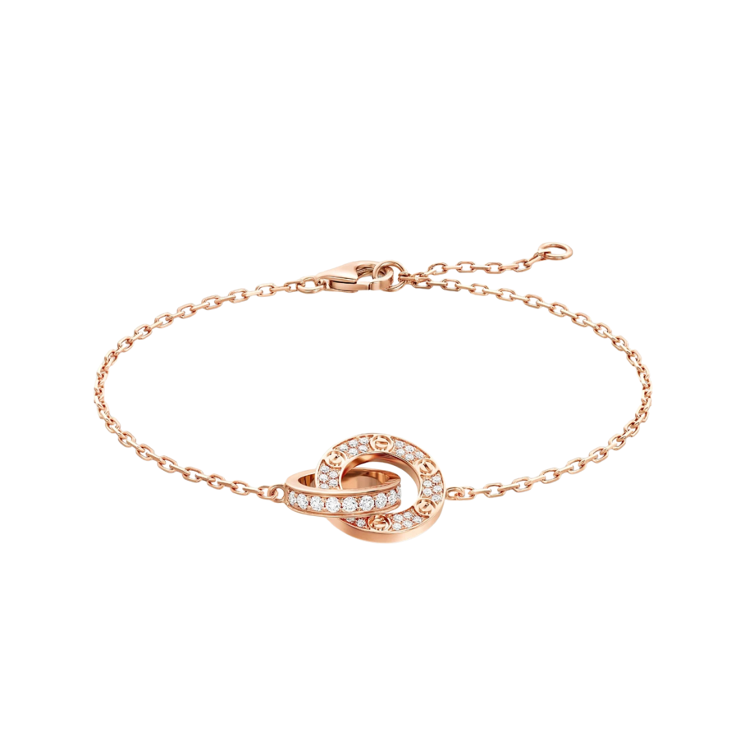 Full Paved Diamonds On Chain 18ct Gold Bracelet