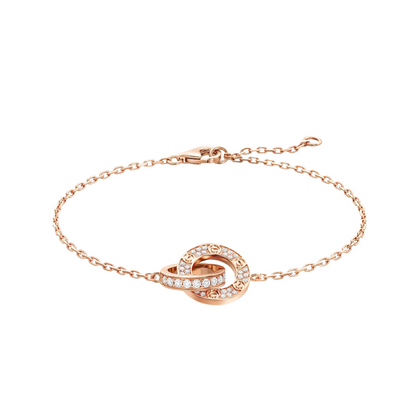 Full Paved Diamonds On Chain 18ct Gold Bracelet