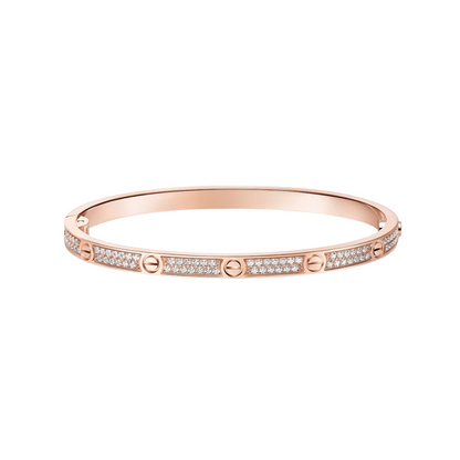 Small Full Paved Diamonds Hinged Bracelet 18ct Gold