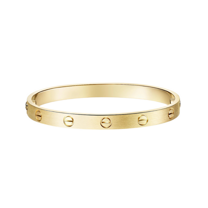 Brushed Finish Hinged Bracelet 18ct Gold