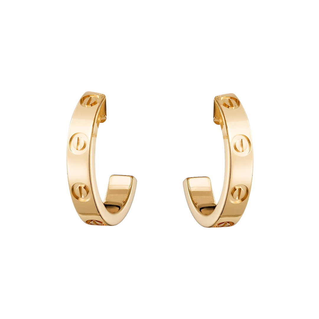 Love Small Hoop Earrings 18ct Yellow Gold