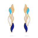 Lucky Summer Wave Earrings in 18K Yellow Gold with Diamonds