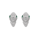 Serpenti Earrings Belle Vante Ethical White Gold Diamonds Emeralds