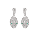 Serpenti Seduttori Earrings Belle Vante Ethical White Gold Diamonds Emeralds