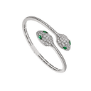 Serpenti Seduttori Bracelet Belle Vante Ethical White Gold Diamonds Emeralds