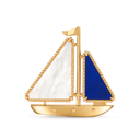 Lucky Summer Boat Clip in 18K Yellow Gold with Gemstones