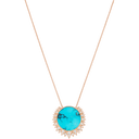 Medium Rose Gold Turquoise Diamond Pendant