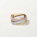 Belle Vante Trinity Cushion Ring Classic Model Paved Diamonds