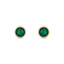 Perlée Couleurs Earrings in 18K Yellow Gold with Malachite