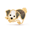 Lucky Animals Bichon Frise Clip in 18K Yellow Gold with Mother-of-Pearl and Onyx