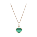 Happy Hearts Pendant Belle Vante Ethical Rose Gold Diamond Malachite @797482-5151