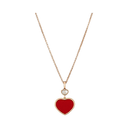 Happy Hearts Pendant Belle Vante Ethical Rose Gold Diamond Red Stone