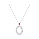 L'Heure du Diamant Marquise Pendant Belle Vante Ethical White Gold Diamonds Ruby @79A061-1301