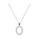 L'Heure du Diamant Marquise Pendant Ethical White Gold Diamonds Emerald