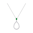 L'Heure du Diamant Drop Pendant Ethical White Gold Diamonds Emerald @79A063-1401