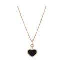 Happy Hearts Pendant Belle Vante Ethical Rose Gold Diamond Onyx
