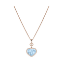 Happy Hearts Pendant Belle Vante Ethical Rose Gold Diamonds Turquoise Mother-of-Pearl