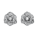 Rose Diamond Earrings 18K White Gold