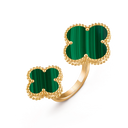 Magic Alhambra Between the Finger Ring in 18K Yellow Gold with Malachite
