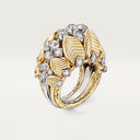 Belle Vante Grain de Café Ring Yellow Gold White Gold Diamonds