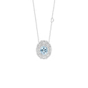 White Gold Aquamarine and Diamond Necklace