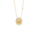 Yellow Gold Citrine Quartz and Diamond Necklace