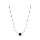 Happy Hearts Pendant Belle Vante Ethical White Gold Diamond Onyx @81A082-1201