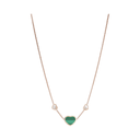 Happy Hearts Necklace Belle Vante Ethical Rose Gold Diamonds Malachite