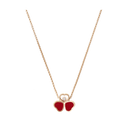 Happy Hearts Wings Necklace Belle Vante Ethical Rose Gold Diamonds Red Stone