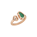 Happy Hearts Ring Ethical Rose Gold Diamond Malachite