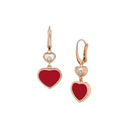 Happy Hearts Earrings Belle Vante Ethical Rose Gold Diamonds Carnelian 837482-5820