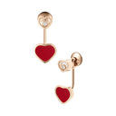 Happy Hearts Earrings Belle Vante Ethical Rose Gold Diamonds Red Stone 83A082-5801