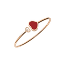 Happy Hearts Bangle Diamond Ethical Rose Gold Carnelian