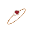 Happy Hearts Bangle Ethical Rose Gold Diamonds Red Stone @85A074-5800