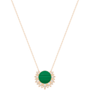 Medium Rose Gold Malachite Diamond Pendant