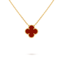Vintage Alhambra Pendant in 18K Yellow Gold with Carnelian