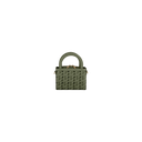 Happy Hearts Micro Tote Bag Khaki Grained Calfskin