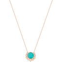 Medium Rose Gold Amazonite Diamond Pendant