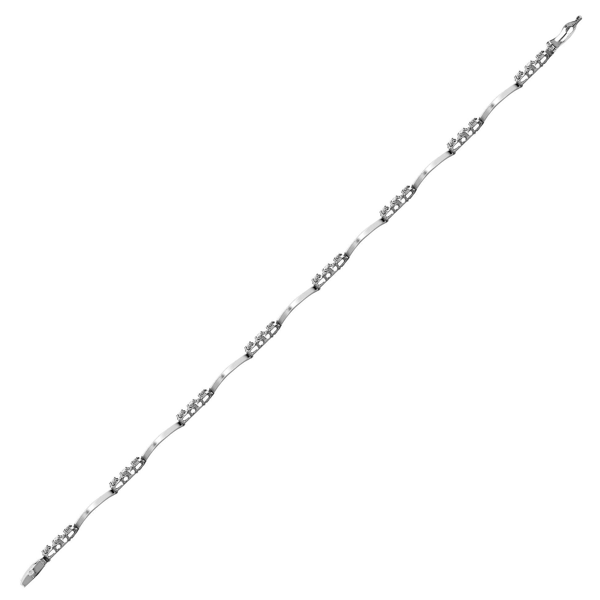 9ct White Gold Natural Diamond Bracelet