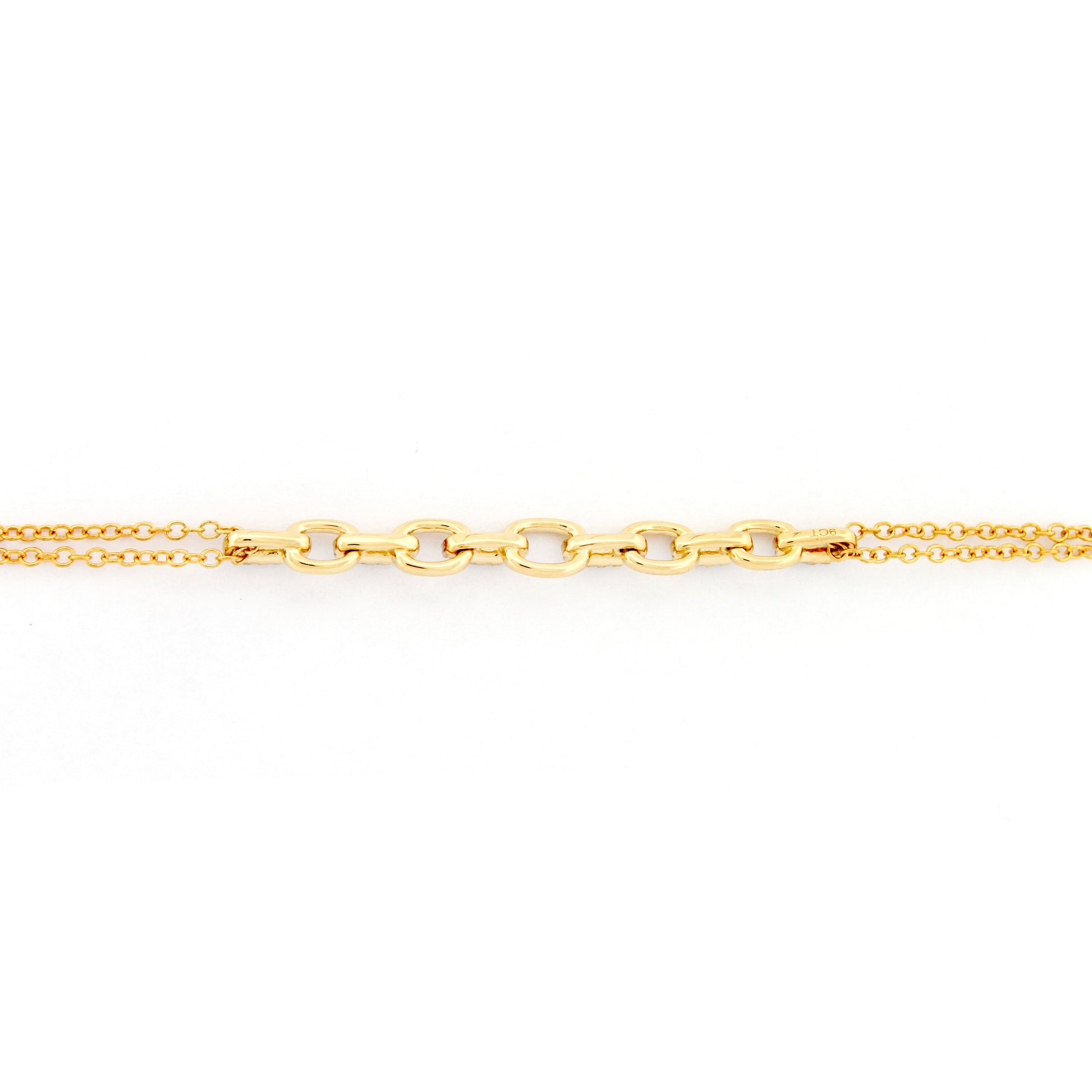 9ct Yellow 0.10ct Diamond Links Bracelet