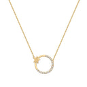9ct Yellow 0.12ct Circle & Star Natural Diamond Pendant with 16" Chain