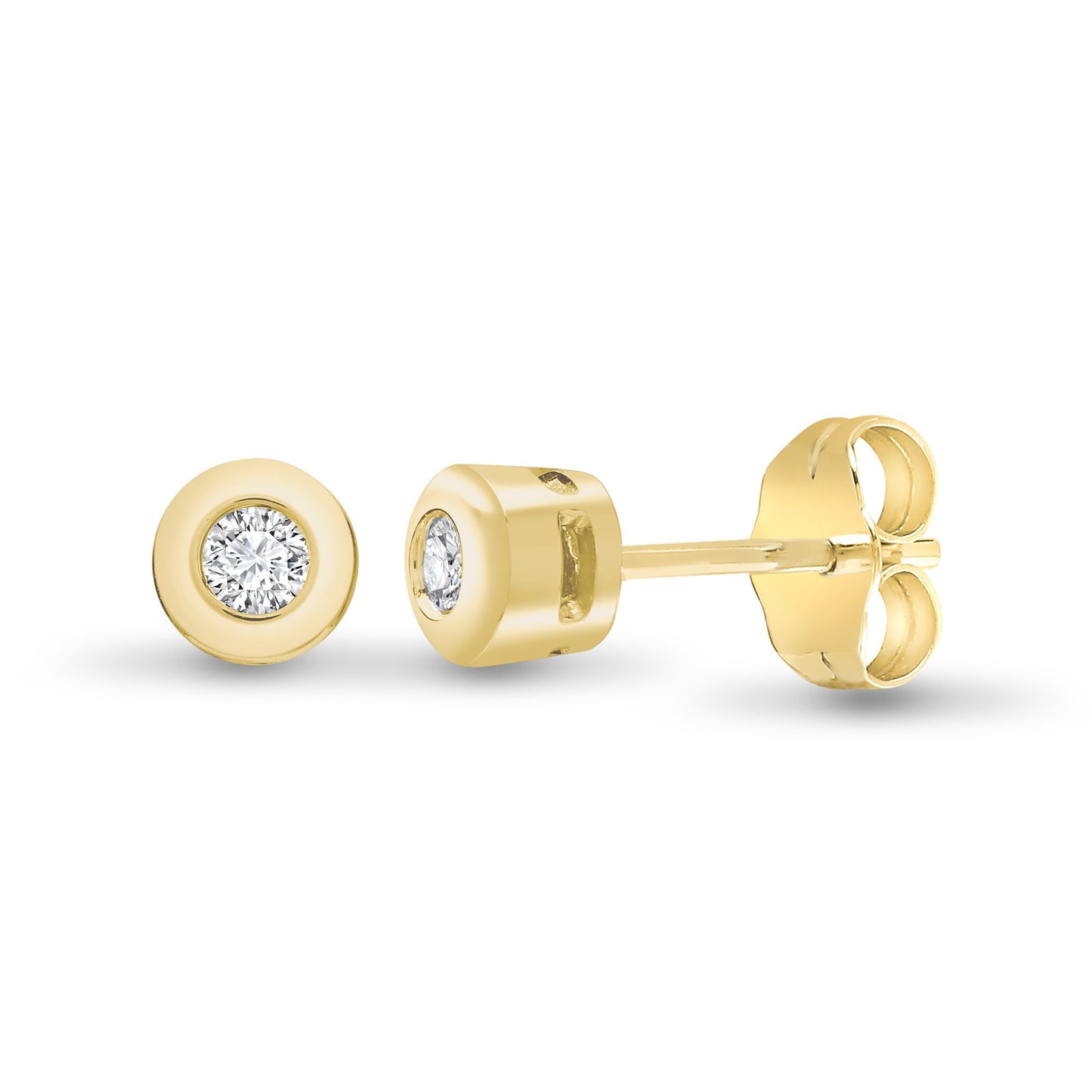 9ct Yellow 15pts Rub over Earrings