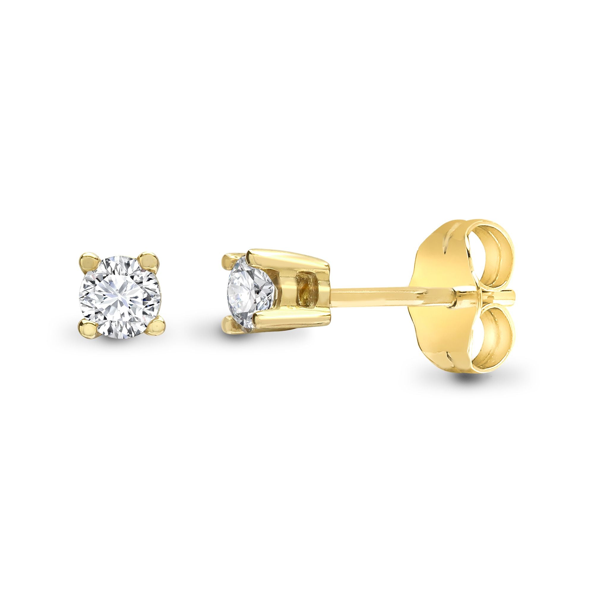 9ct Yellow 30pts Natural Diamond Stud Earrings