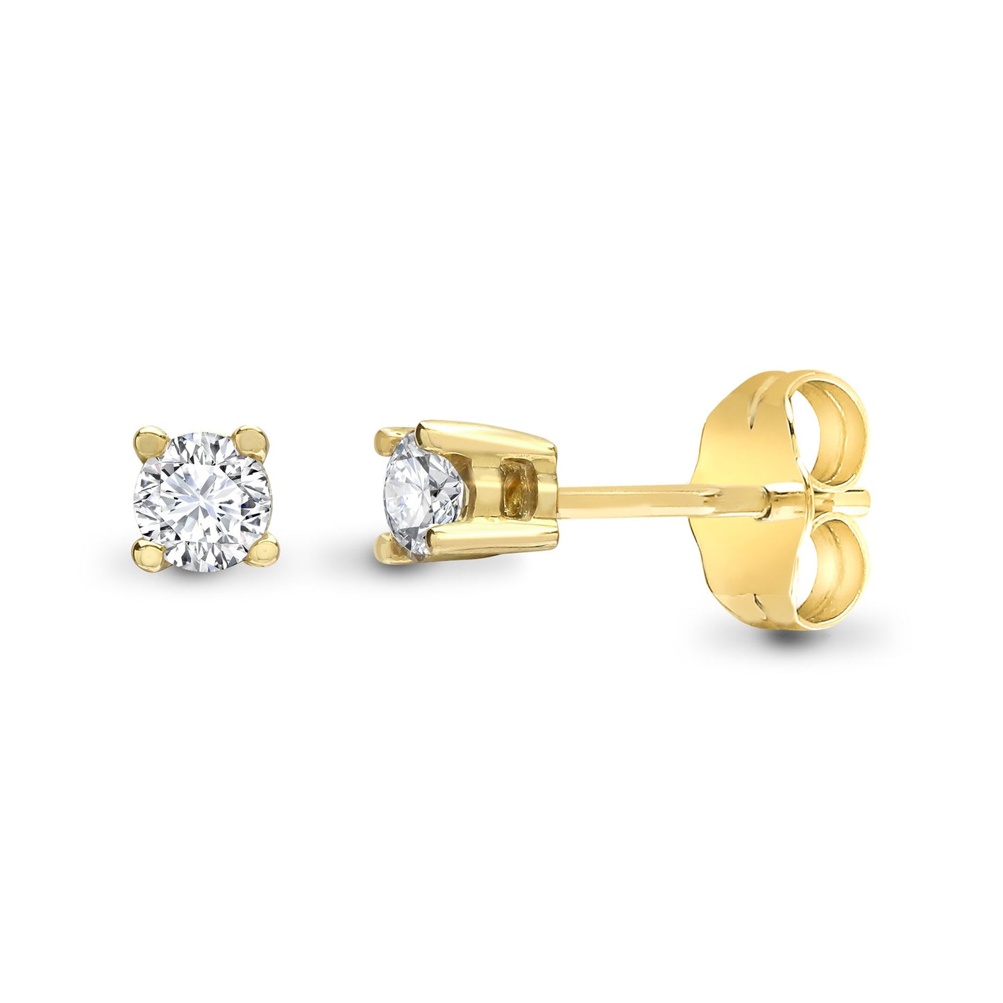 9ct Yellow 50pts Natural Diamond Stud Earrings