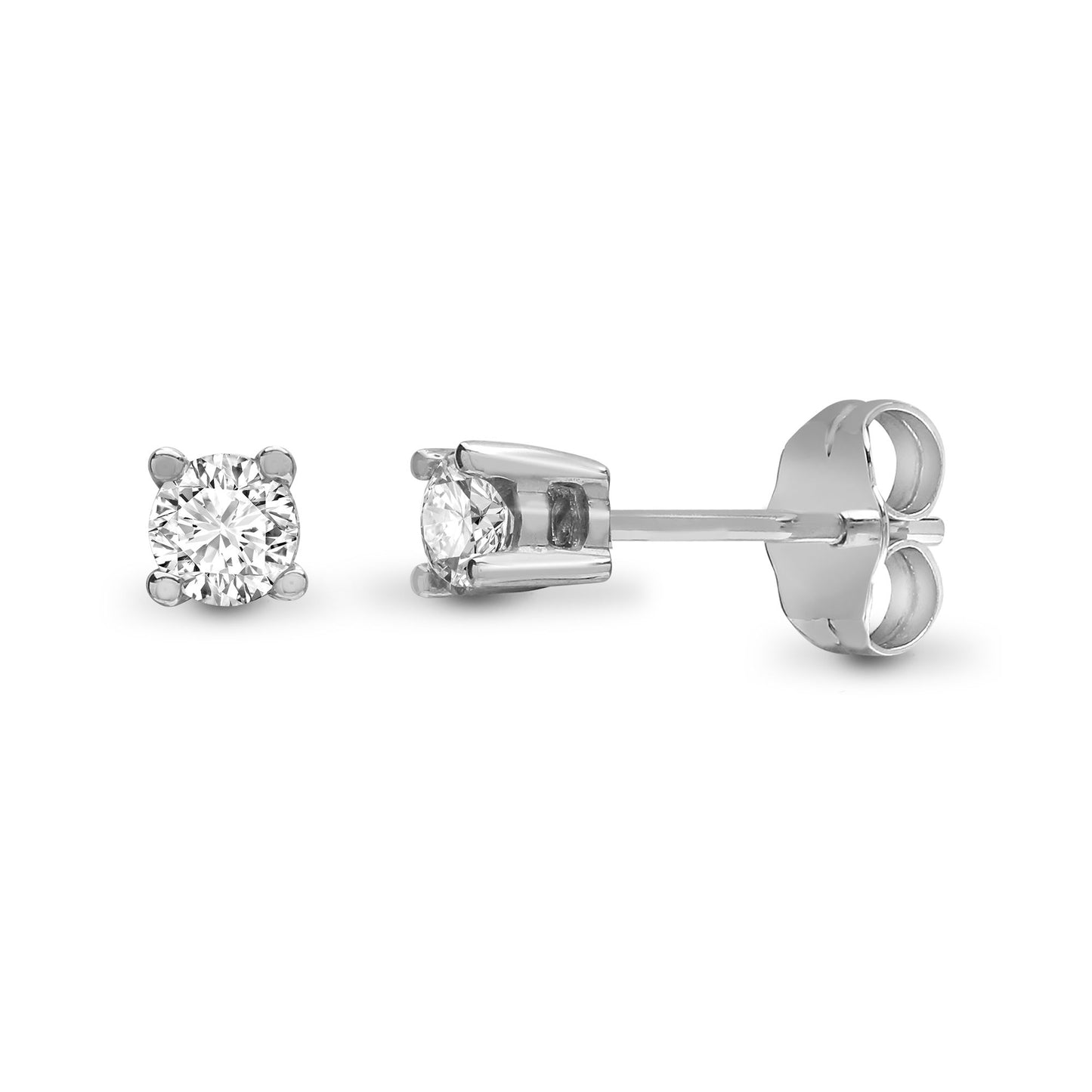 9ct White 30pts Natural Diamond Stud Earrings
