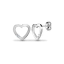 9ct 6pts Natural Diamond Heart Stud Earrings