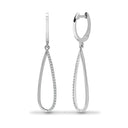 9ct White 14pts Drop Earrings