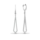 9ct White 28pts Drop Earrings